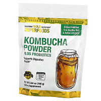 Комбуча с пробиотиками в порошке, Kombucha Powder Plus Probiotics, California Gold Nutrition