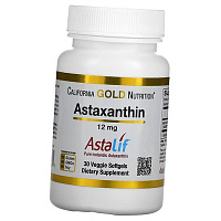 Астаксантин, чистый исландский продукт AstaLif, Astaxanthin 12, California Gold Nutrition 