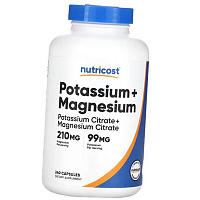 Калий и Магний, Potassium + Magnesium, Nutricost