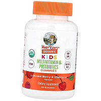 Органические детские мультивитамины, Organic Kids Multivitamin and Postbiotics Gummies, MaryRuth's
