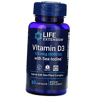 Витамин Д3 с Морским йодом, Vitamin D3 with Sea-Iodine, Life Extension