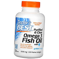 Очищенный рыбий жир, Омега 3, Purified & Clear Omega 3 Fish Oil, Doctor's Best