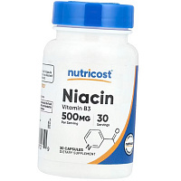 Витамин В3, Никотиновая кислота, Niacin 500, Nutricost