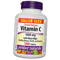 Витамин С с Шиповником, Vitamin C Timed Release with Rose Hips, Webber Naturals