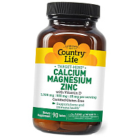 Кальций Магний Цинк и Витамин Д3, Calcium Magnesium Zinc Vitamin D, Country Life