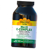 Витамин С и Комплекс цитрусовых биофлавоноидов с рутином, Maxi C-Complex, Country Life