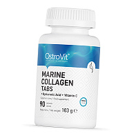 Морской коллаген и Гиалуроновая кислота, Marine Collagen + Hyaluronic Acid and Vitamin C Tabs, Ostrovit