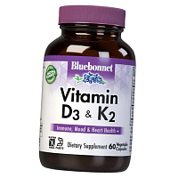 Витамины Д3 и К2, Vitamin D3 & K2, Bluebonnet Nutrition