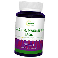 Кальций Магний и Железо, Calcium Magnesium and Iron Powerfull, Sunny Caps