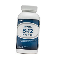 Витамин В12, Цианокобаламин, Vitamin B-12 1500, GNC