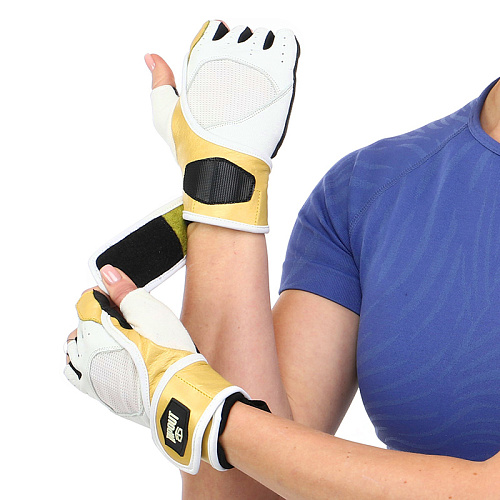 Перчатки для тяжелой атлетики Tapout SB168513 (S Бело-желтый)