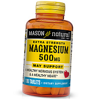 Магний Оксид, Extra Strength Magnesium 500, Mason Natural