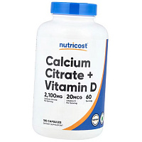 Кальций Цитрат и Витамин Д3, Calcium Citrate + Vitamin D, Nutricost