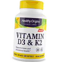 Витамин Д3 К2, Vitamin D3 & Vitamin K2, Healthy Origins
