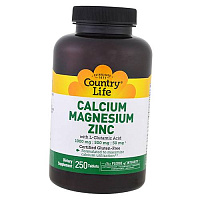 Кальций Магний Цинк и Глютамин, Calcium Magnesium Zinc, Country Life
