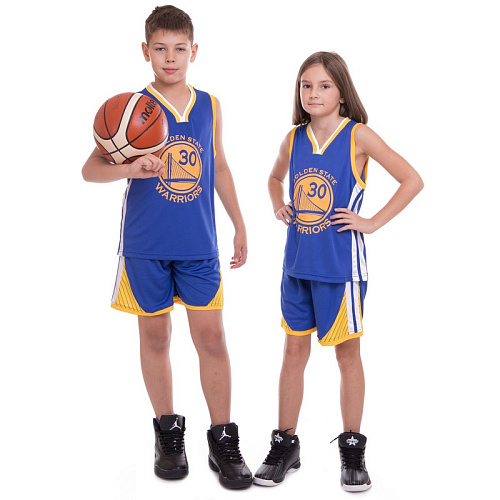 Форма баскетбольная подростковая NBA Golden State Warriors 7354 (S Сине-желтый)