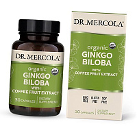 Органический гинкго билоба с экстрактом плодов кофе, Organic Ginkgo Biloba with Coffee Fruit Extract, Dr. Mercola