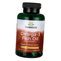 Омега-3 с витамином Д, Omega-3 Fish Oil with Vitamin D, Swanson