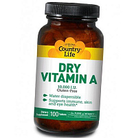 Витамин А, Dry Vitamin A 10000, Country Life