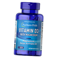 Магний с Витамином Д3, Vitamin D3 With Magnesium, Puritan's Pride