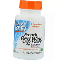Экстракт виноградных косточек, French Red Wine Extract with BioVin, Doctor's Best
