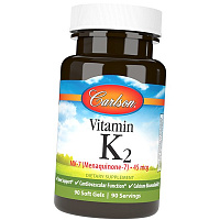 Витамин К2, Менахинон 7, Vitamin K2 MK-7 45, Carlson Labs