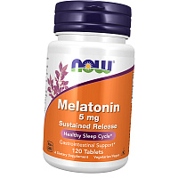 Мелатонин медленного высвобождения, Melatonin 5 Sustained Release, Now Foods