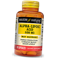 Альфа Липоевая кислота в капсулах, Alpha Lipoic Acid 600, Mason Natural 
