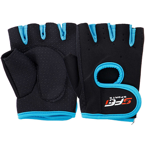 Перчатки спортивные для фитнеса Basics BC-893 (L Черно-голубой)
