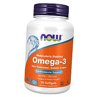 Молекулярно дистиллированная Омега 3 с энтеросолюбильным покрытием, Omega-3 Enteric Coated, Now Foods