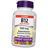 Витамин В12, Метилкобаламин, Vitamin B12 Extra Strength 5000, Webber Naturals