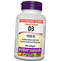 Витамин Д3, Vitamin D3 1000 Softgel, Webber Naturals