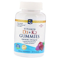 Витамин Д3 К2, Vitamin D3 + K2 Gummies, Nordic Naturals