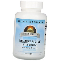 Успокаивающий теанин с релорой, Theanine Serene with Relora, Source Naturals