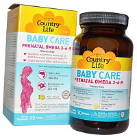 Пренатал Омега 3 6 9, Prenatal Omega 3-6-9, Country Life